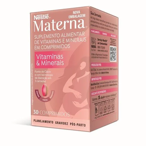 Suplemento Alimentar Materna Vitaminas e Minerais - 30 unidades