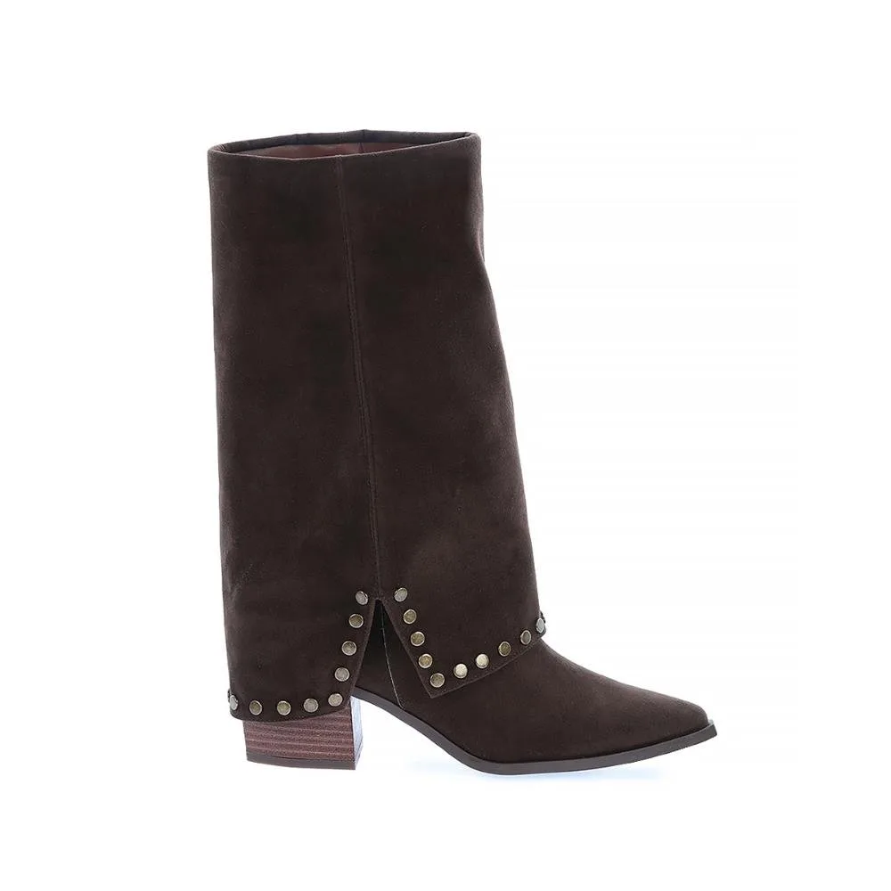 Larissa - Bota Country Western Capa com Tachas Marrom