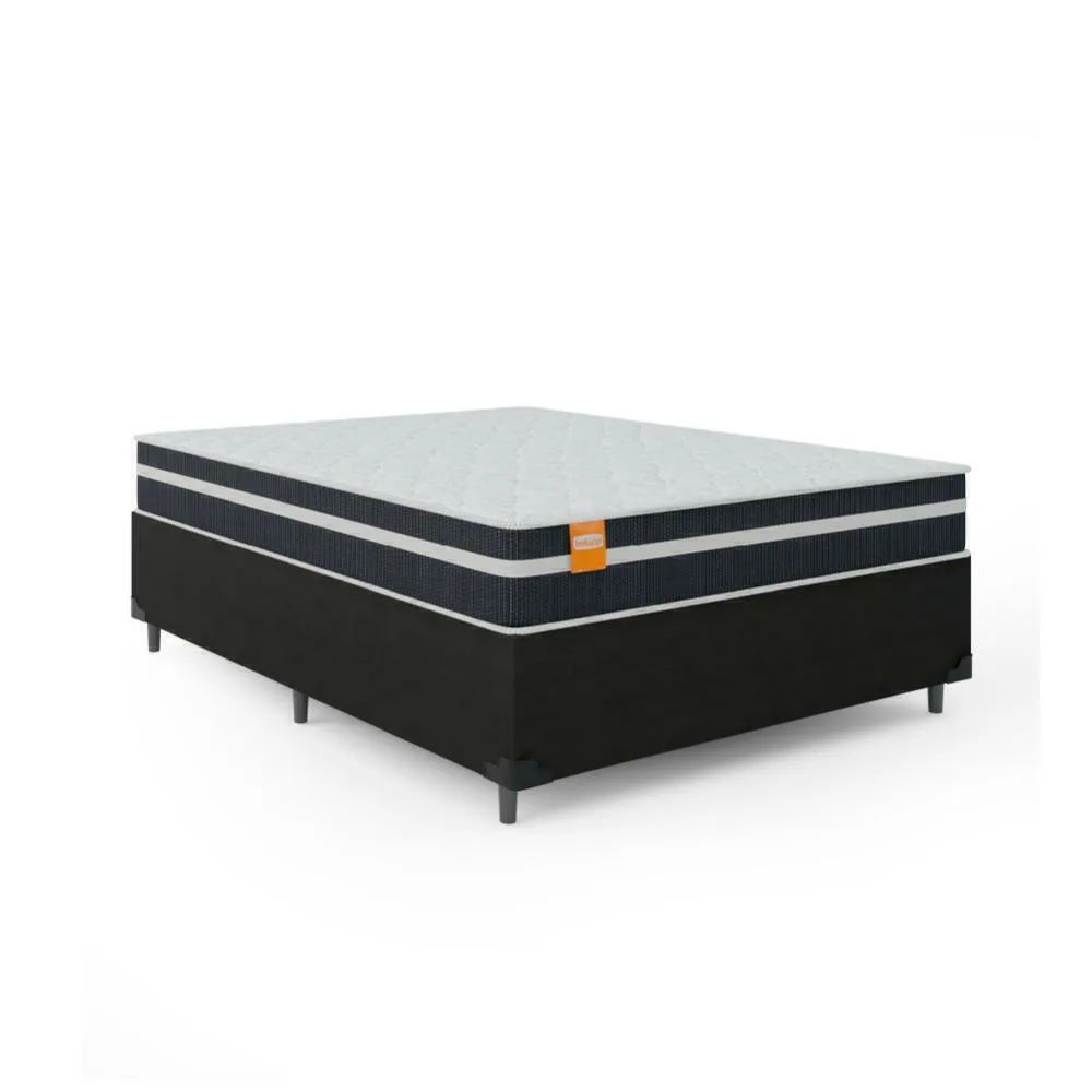 Cama Box Casal Colchão Molas Qatar 138x188x60cm - Suporta até 200Kg Por Pessoa