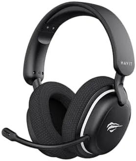 Havit Headset Gamer Fuxi H7SE, Sem Fio 2.4GHz e Bluetooth, Drivers 40mm, Microfone Destacável, 43h de Bateria, Preto, Compatível com PC, PS4, PS5, Switch