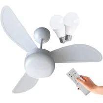 Ventilador de Teto Ventisol Fênix Branco Inverter Controle Remoto, 02 Lâmpadas Led Inclusas - Bivolt