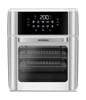 Fritadeira Air Fryer Forno Oven 12L Mondial Branco Inox 2000W AFON12LWI