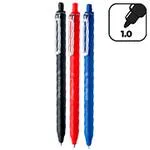 Caneta esferográfica retrátil 1.0mm, Izee, com 3 cores, Pentel - BT 3 UN
