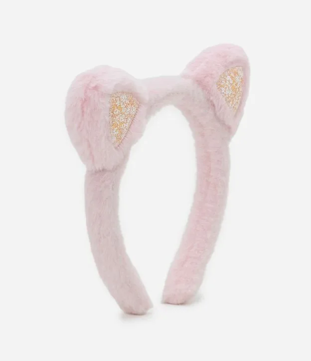 Tiara Infantil Apeluciada com Orelhinhas de Gatinha - Tam U