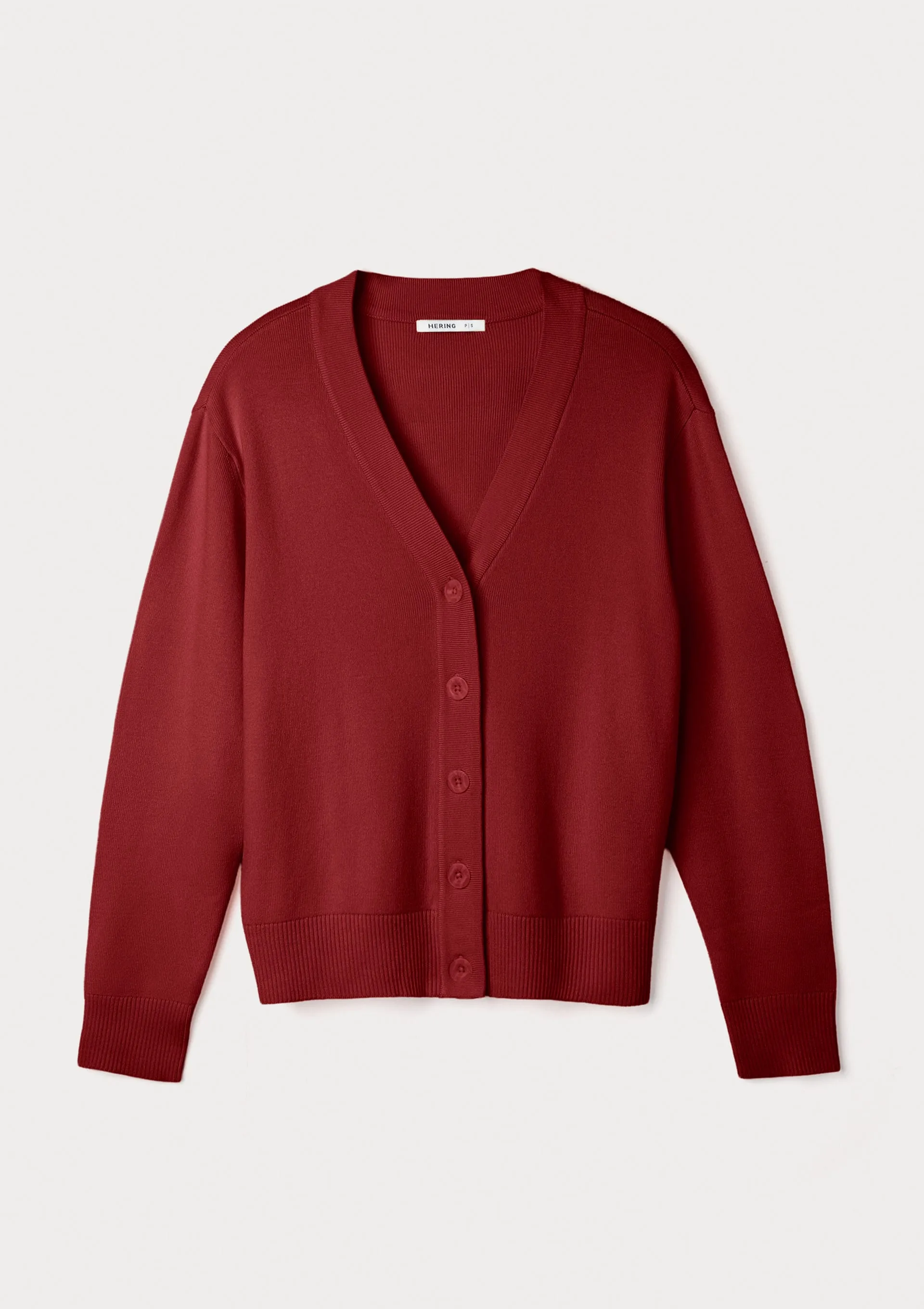 Cardigan Feminino Decote V Em Tricô - Vermelho