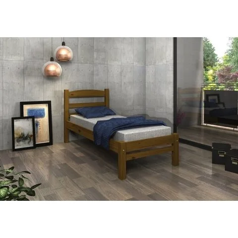 Cama de Solteiro Madeira Maciça Cor IMBUIA