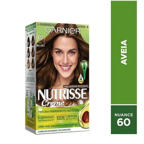 Tintura Creme Nutrisse Coloração Permanente 60 Aveia 160ml Garnier