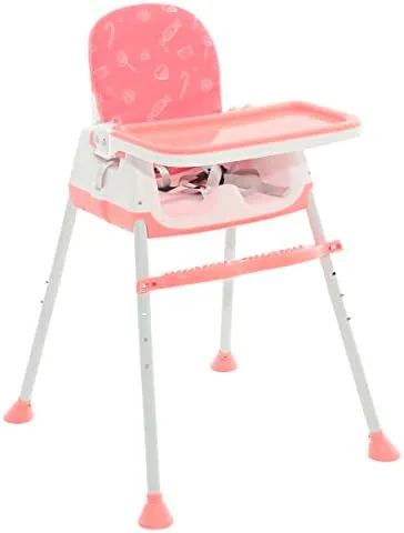 Maxi Baby Cadeira de Alimentação Bebê Portátil Zest 3 em 1,Cinto de 3 pontos, Apoio para os Pés(Até 23kgs), Rosa