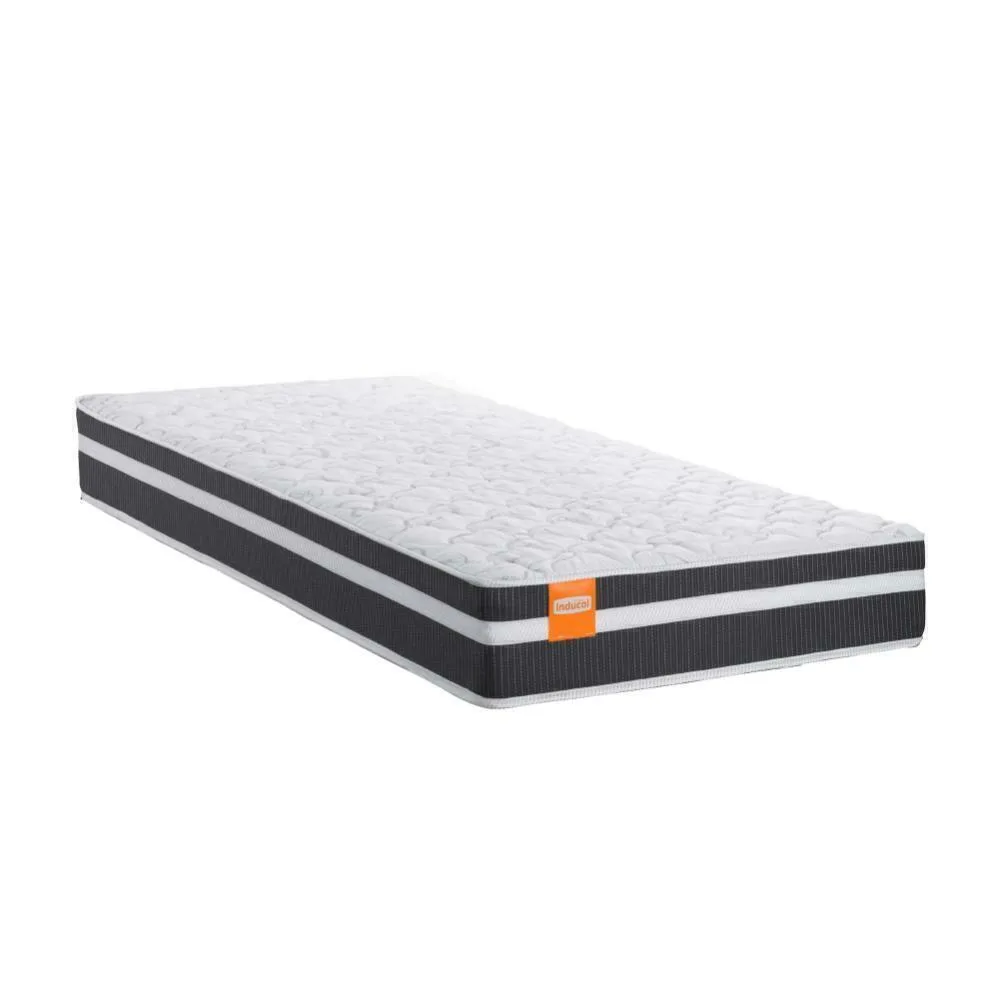 Colchão Solteiro Molas Qatar 88x188x22cm Branco / Preto- Suporta até 200Kg
