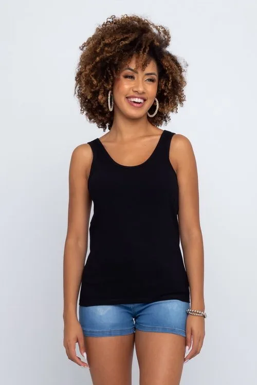 Blusa Feminina Alça Larga Preta