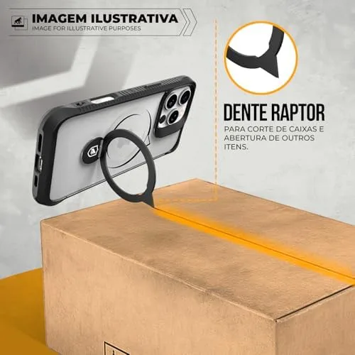 Gshield Capa Case Tática Anti-impacto Raptor Compatível com Magsafe, Suporte Kickstand + Laterais Antiderrapantes e Bordas Elevadas (Preta, Samsung Galaxy S24 / S25)