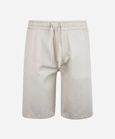 bermuda juvenil de algodão com amarração off white