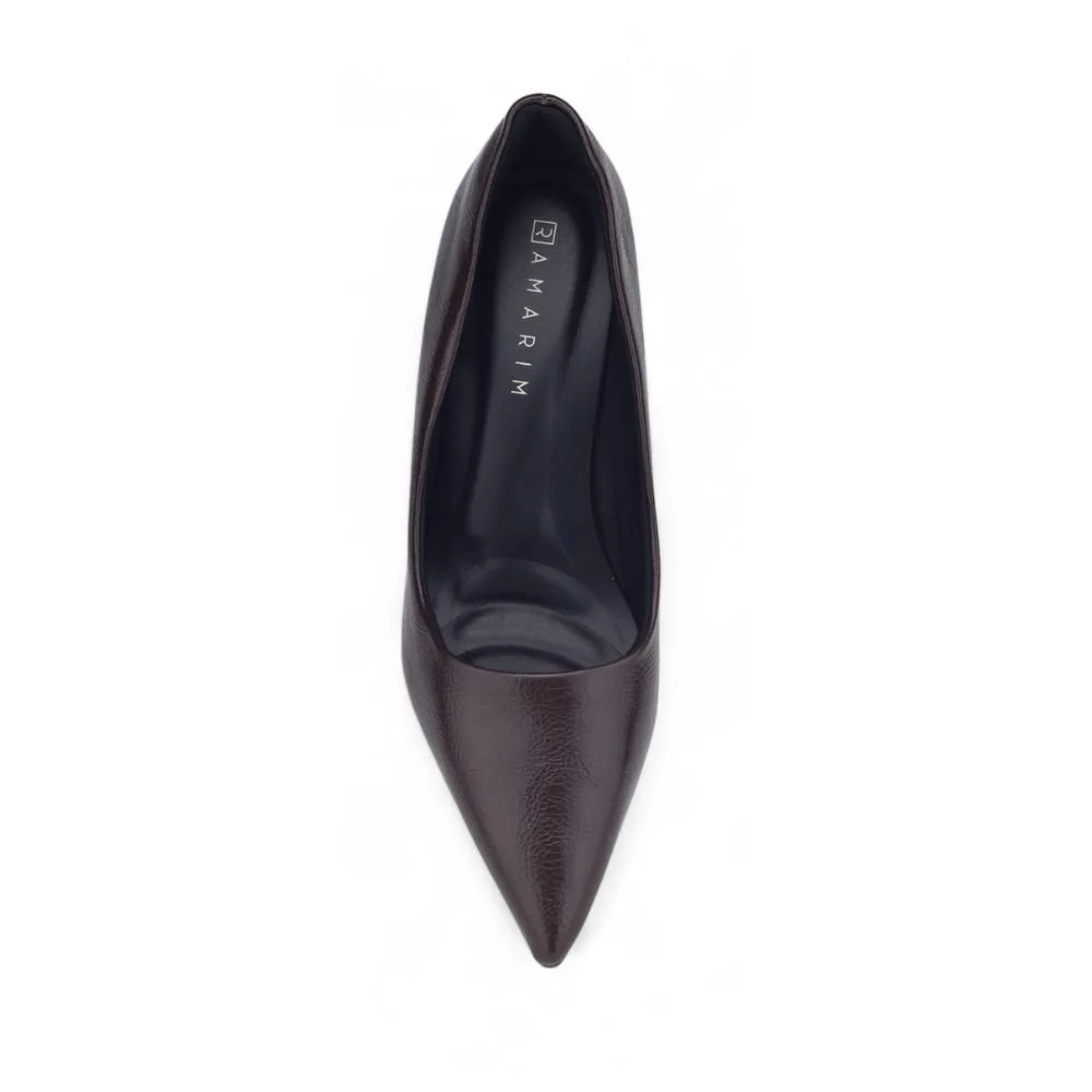 Sapato Scarpin Feminino Ramarim 25-16103 Bico fino Café