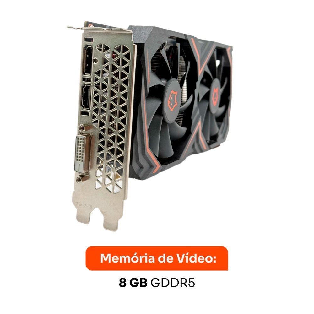 Placa De Vídeo Husky Alpha RX 580, AMD, 8GB, GDDR5, 256-Bit, HDMI, DVI, DisplayPort - HVG580