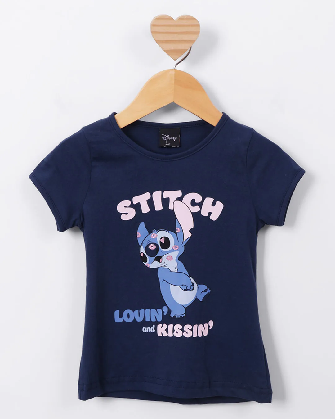 Blusa Bebê Algodão Disney Stitch Marinho