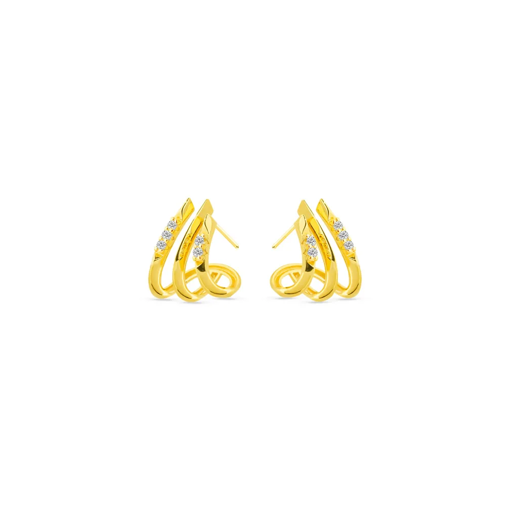 Argola Selina em Ouro Amarelo 18k com Diamantes 0,06 ct, 13mm