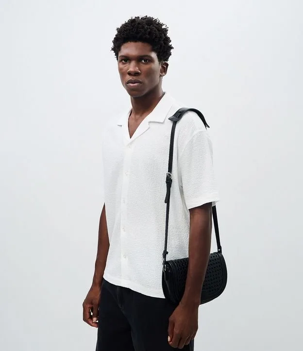 Camisa Boxy em Jacquard com Texturizado Bowling