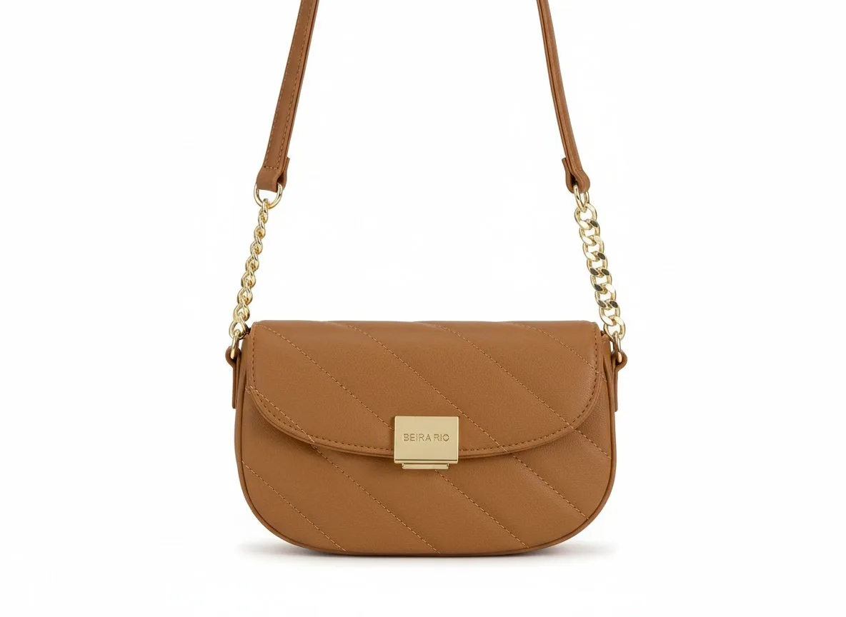 Bolsa Beira Rio Matelasse Camel Design Sofisticado
