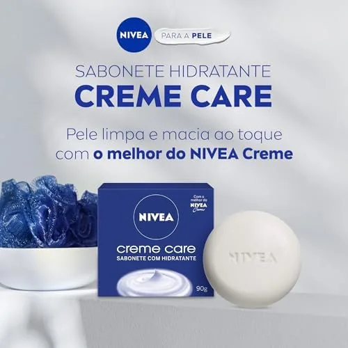 NIVEA Sabonete em Barra Creme Care Promo 6 un. 90g - Limpa e deixa a pele macia mesmo após o banho, com glicerina, fragrância NIVEA Creme e o exclusivo ingrediente Eucerit