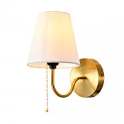 Arandela Paris com Interruptor de Corda Branco e Dourado 24cm 1E27