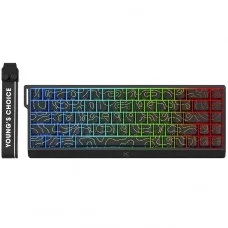 Teclado Magnético Gamer MCHOSE Ace 68 Black Topographic, RGB, Hall Effect, Switch TTC Dragon Lord Magnetic, 65%, ANSI, Preto, MC-Ace68-33