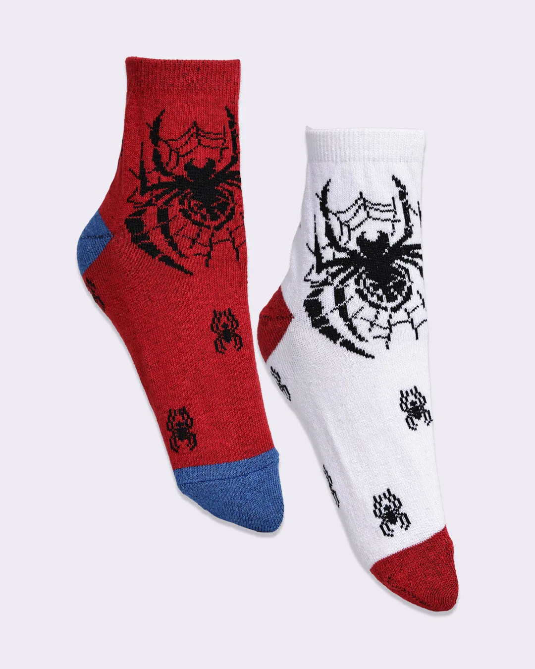 Kit 2 Pares de Meia Infantil Marvel Homem Aranha Branca