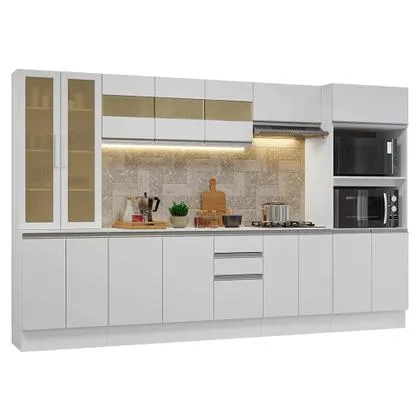 Armário de Cozinha Completa 100% MDF 310 cm Smart Madesa 03