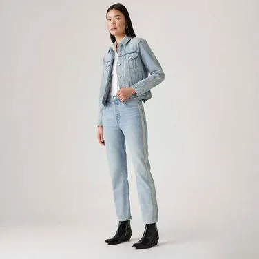 Calça Jeans Levi's® 501 Crop Com Strass Lavagem Clara