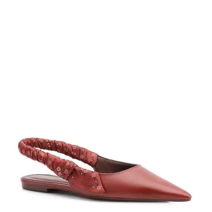 Sapatilha Lenço - Couro Vermelho
