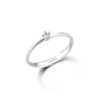 Anel Solitário Cielo em Ouro Branco 18k com Diamante de Laboratório 0,05ct