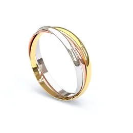 Aliança de Ouro 18K Entrelaçada em 3 Cores - AS0015