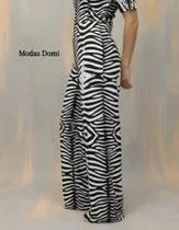 Modas Domi Conjunto Feminino Calça e Cropped Animal Print 6411