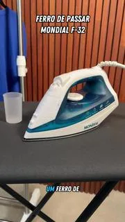 Ferro de Passar Roupa a Vapor e a Seco Mondial F-32 Azul e Branco