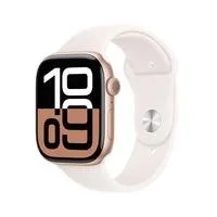 Apple Watch Series 10 GPS, Caixa Cor de Ouro Rosa de Alumínio de 46 mm, Pulseira Esportiva Blush-Clara, Tamanho P/M - MWWT3AM/A, sem avaliações, R$ 4199.9 com 26% de desconto no PIX ou 10x de