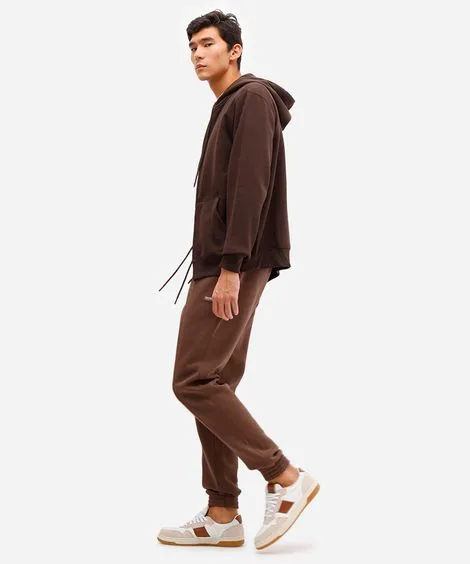 calça jogger masculina de moletom marrom
