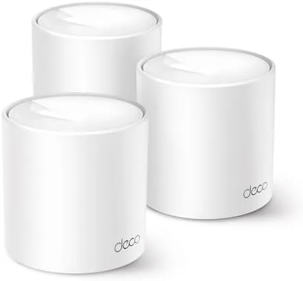 TP-Link Deco X10 (3 un.) Sistema Mesh Wi-Fi 6 para casa toda Dual Band AX1500, cobre até 190 m², 120 dispositivos, 2 portas gigabit, instalação por app Deco, Mesh com IA, Controle Parental