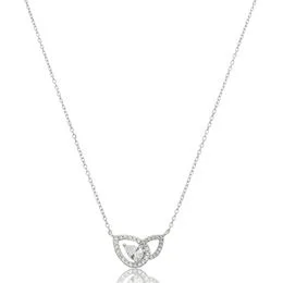 Gargantilha de Prata Malha Cadeado 45cm Gotas Vazadas e Cravejadas de Zircônias - GG25946