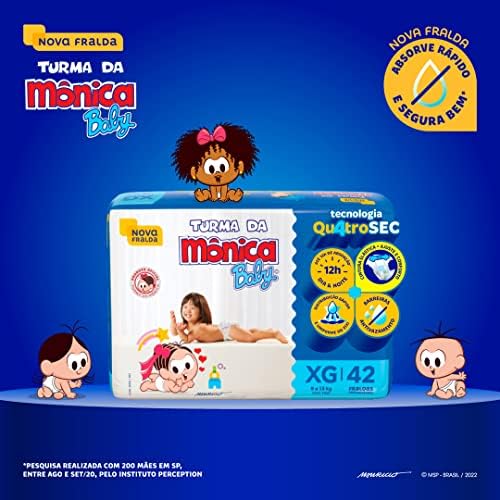 Fralda Turma da Mônica Baby Mega XG 42 Unidades