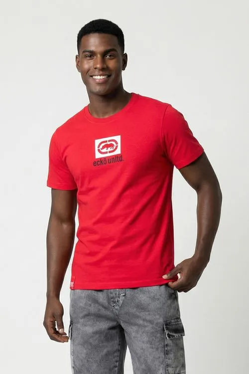 Camiseta Masculina Vermelha Logo Ecko