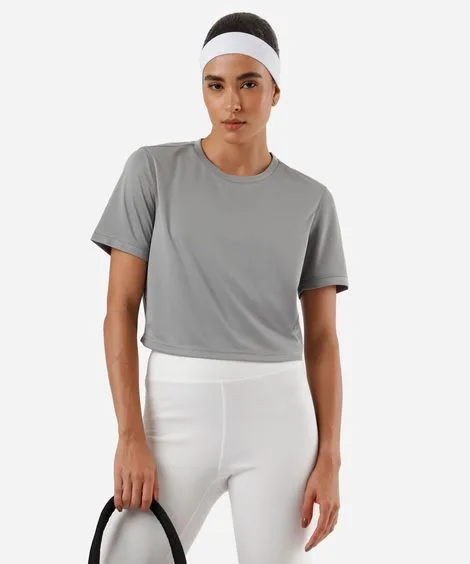 cropped feminino esportivo ace com refletivos cinza