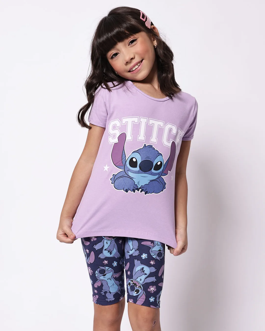 Conjunto Infantil Stitch Disney Lilás