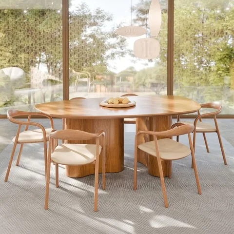 Mesa Jantar Orgânica Aracajú 6 Lugares Madeira Natural