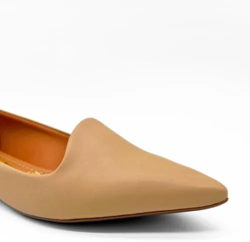 Sapatilha Vizzano Feminina Salto Baixo Bico Fino Pelica Off 526-1206.261.7286.35312