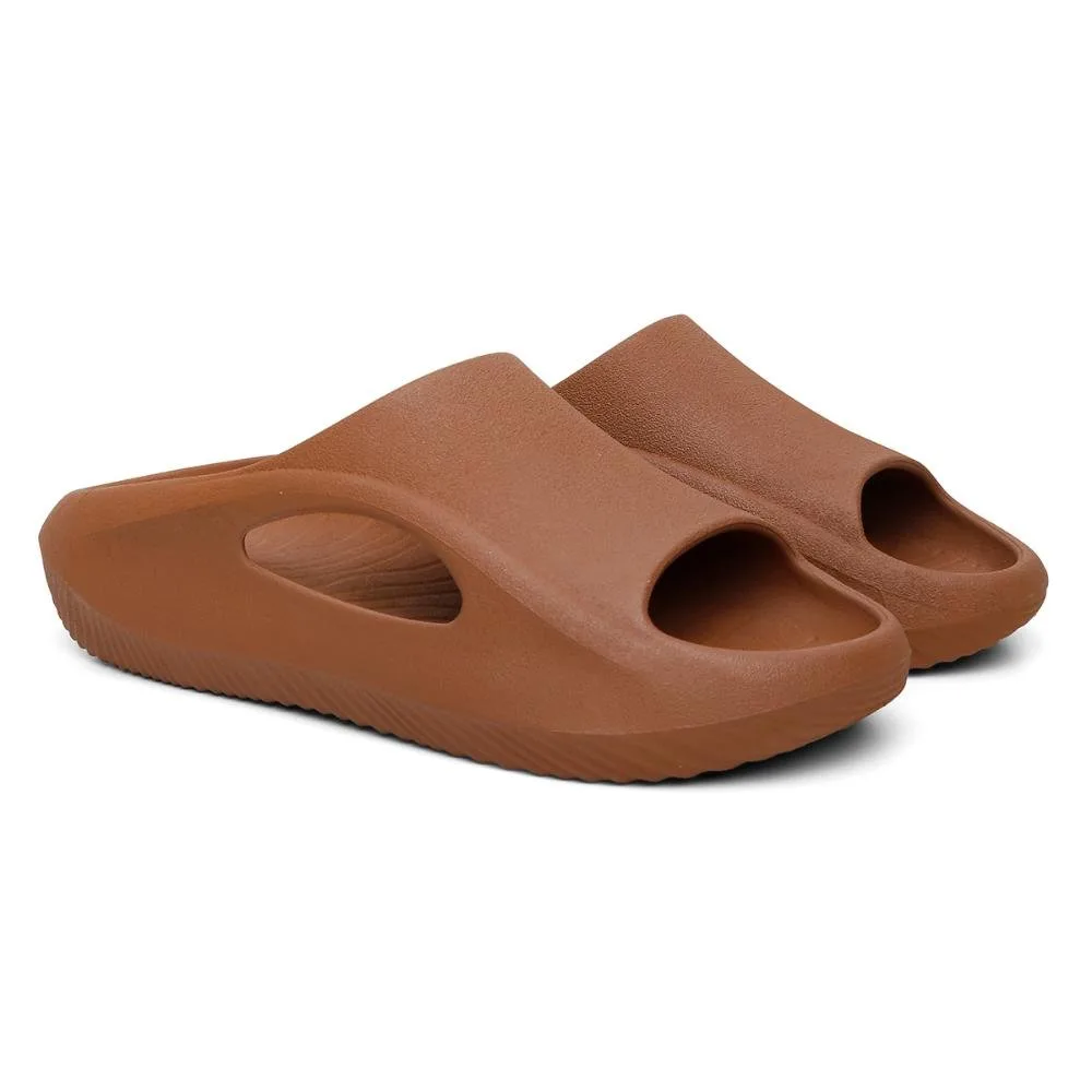 Chinelo Slide Masculino Anatomido Confortável Moderno Caramelo