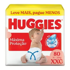 Fralda Descartável Huggies Máxima Proteção XXG 80 Unidades