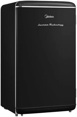 Frigobar Retrô 93 litros Preto Inverter Bivolt Midea