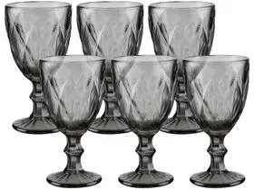 Jogo de Taças para Bebidas de Vidro 330ml 6 Peças Haus Diamond Empire