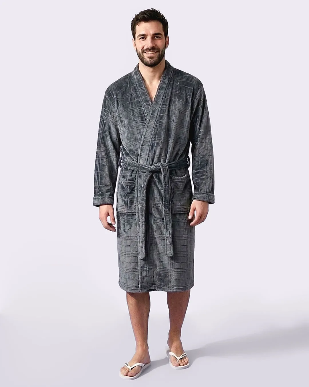 Roupão Unissex Kimono Atlântica Plush Texturizado Verde