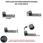 Pino Guia Deslizante Envidracamento Sacada Kit 2 Pçs Preto