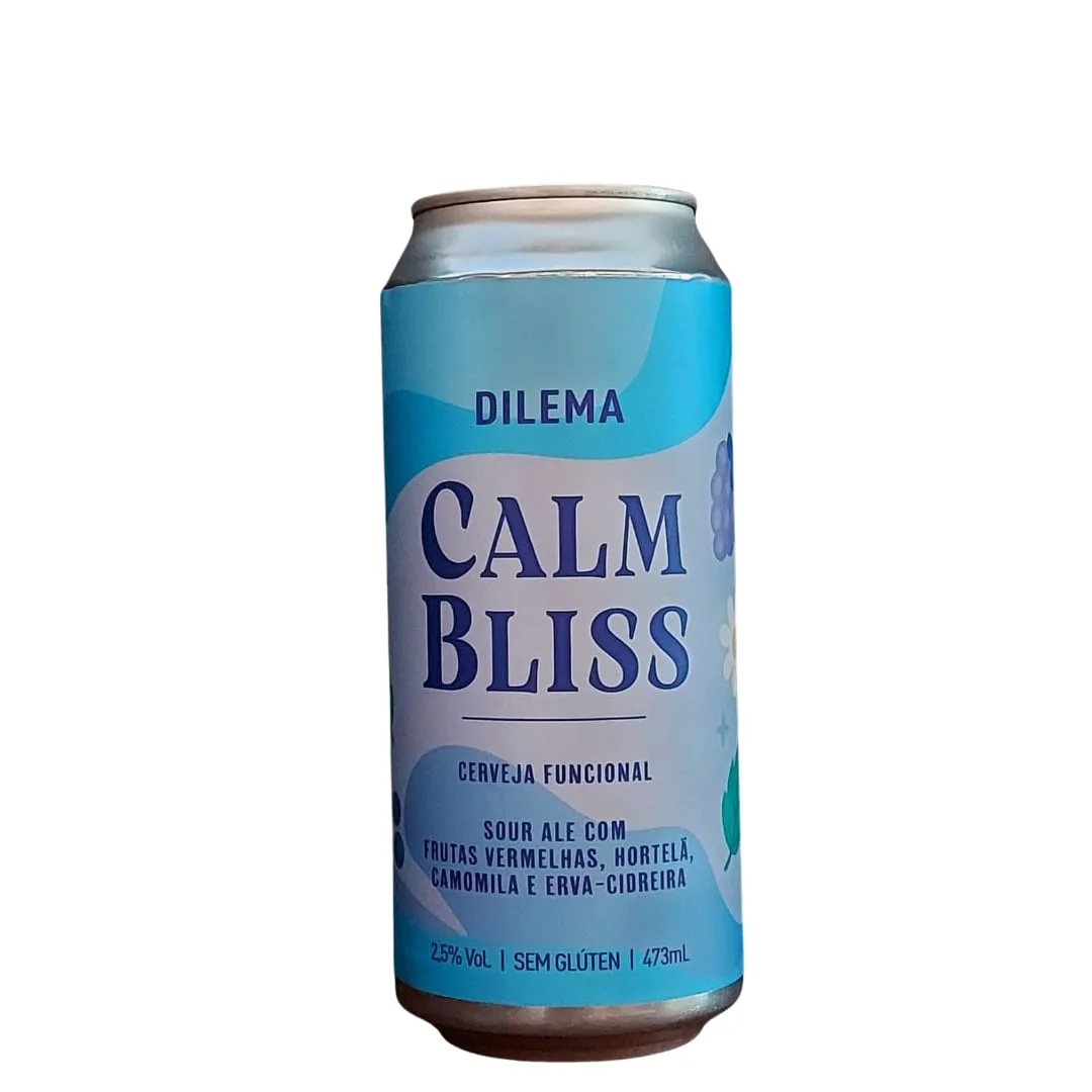 Cerveja Funcional Dilema Calm Bliss Sour Ale com Frutas Vermelhas, Hortelã, Camomila e Erva - Cidreira 473 ml